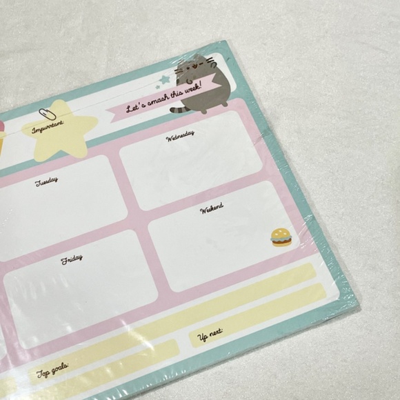 Pusheen Snacks Weekly Schedule Planner Stationary Desk Pad 2020 Kawaii Cat *NEW* - Picture 5 of 5